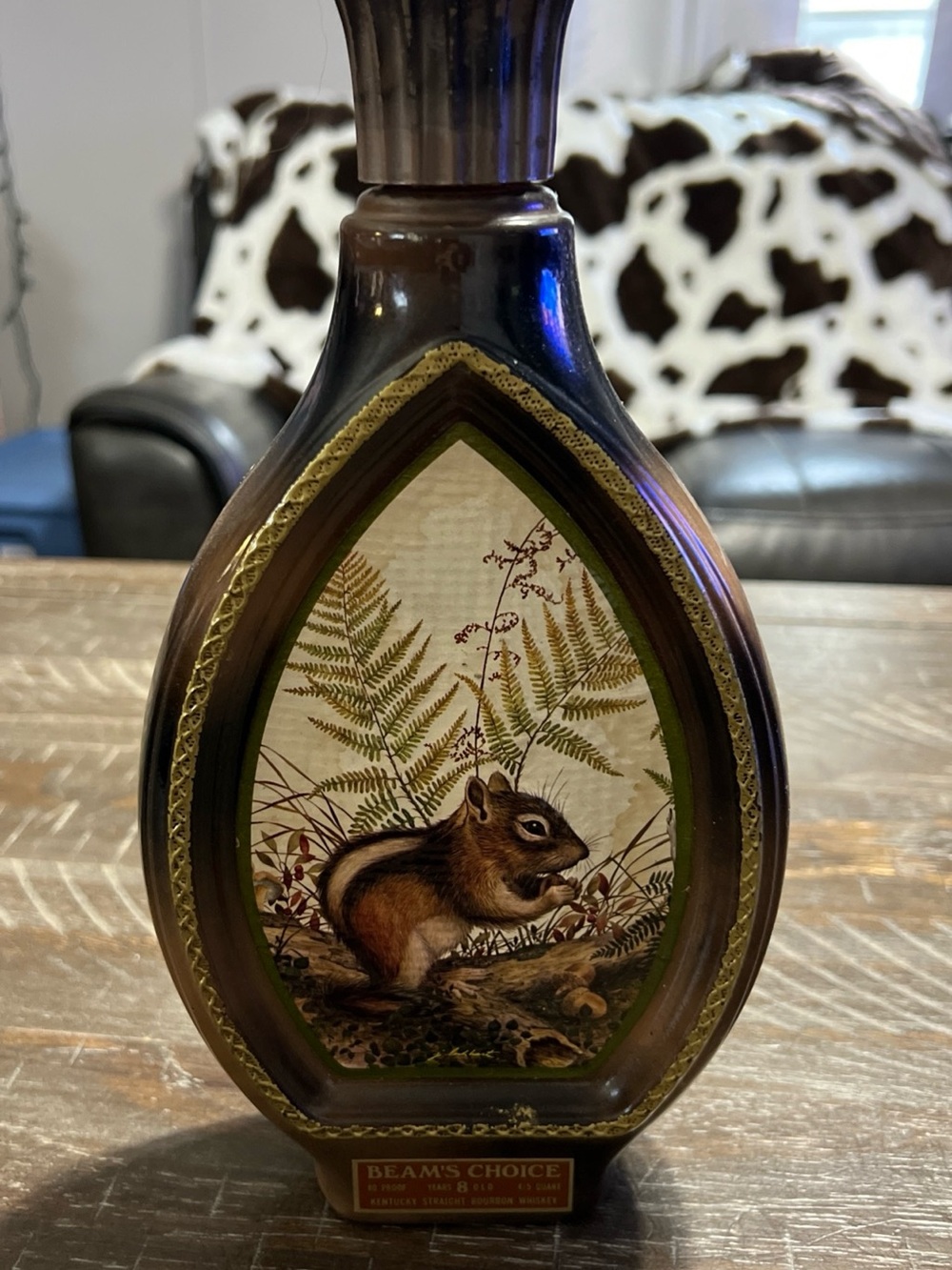 VINTAGE Beams Choice Chipmunk Decanter Bottle James Lockhart Jim Beam Kentucky